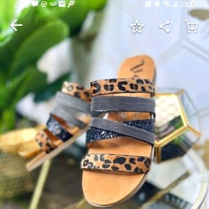 Leopard Strap Sandals